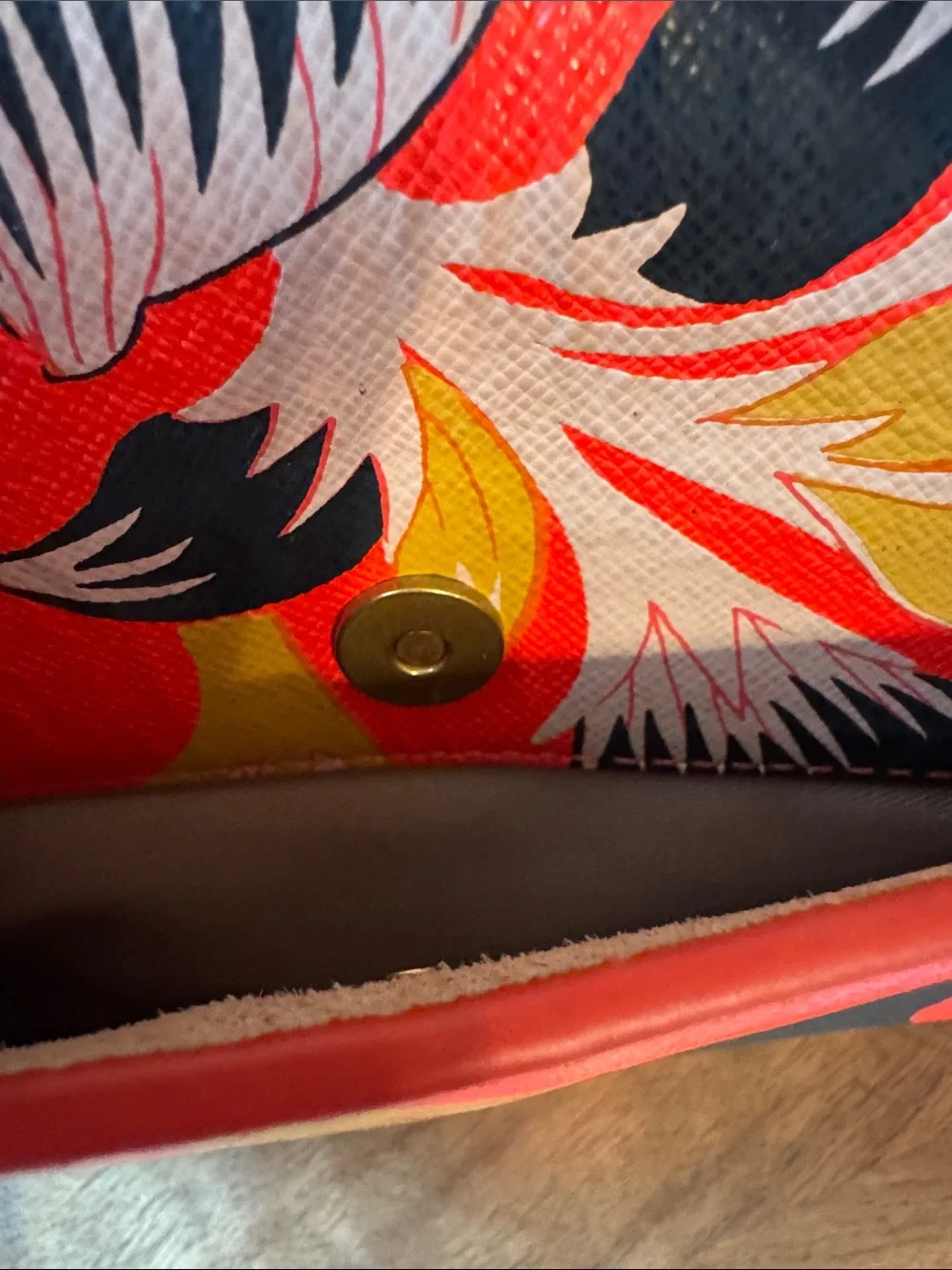 J. Crew Orange Hibiscus Floral Crossbody with Black & Yellow Accents